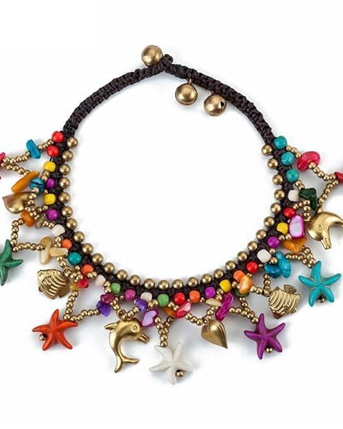 Bohemian Starfish Charms Beaded Bracelet Cum Anklet for Women