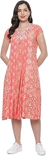 Women Art Silk A-Line Fusion Printed Dress
