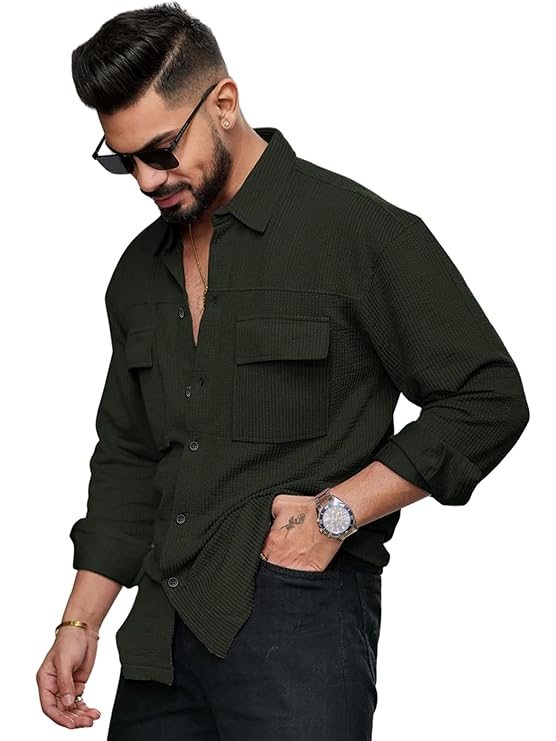 Fancy Double Pocket Casual Shirt for Men Full Sleeves