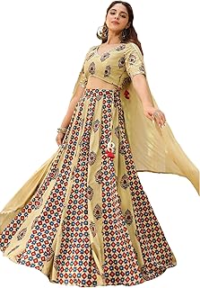 Women's Pure Cotton Floral Printed Lehenga Choli with Dupatta Set