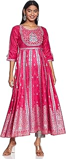 Women's Polyester Regular Fit Solid Regular Kurta